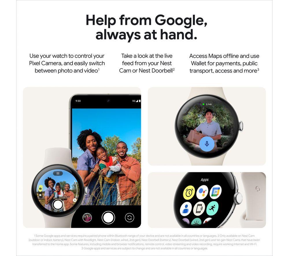 GOOGLE Pixel Watch 3 4G LTE - Silver, Porcelain Band, 45 mm image number 10 of 13