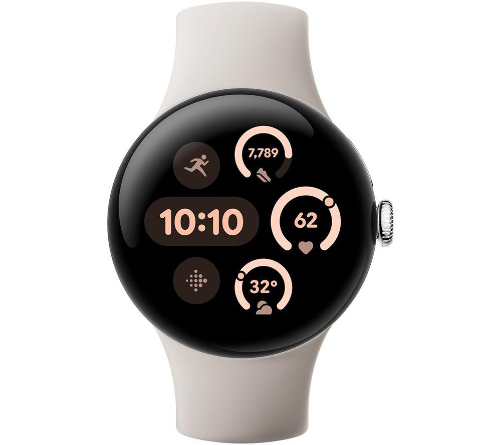 GOOGLE Pixel Watch 3 WiFi - Silver, Porcelain Band, 41 mm image number 2 of 9