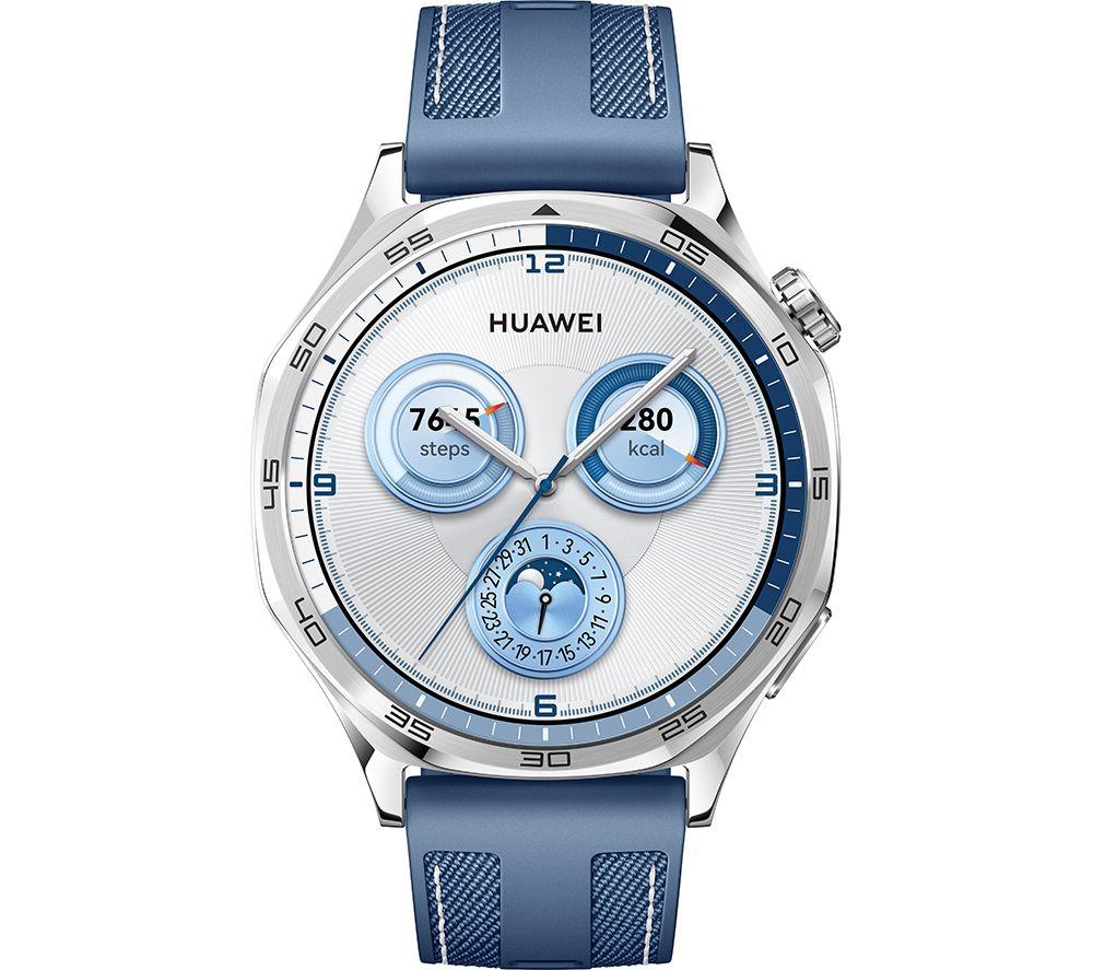 Buy HUAWEI Watch GT 5 Silver Blue Woven Nylon Strap 46 mm Currys