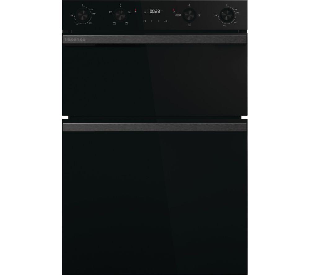 HISENSE Hi6 72/38L BID914221CDBG Electric Double Oven – Black, Black