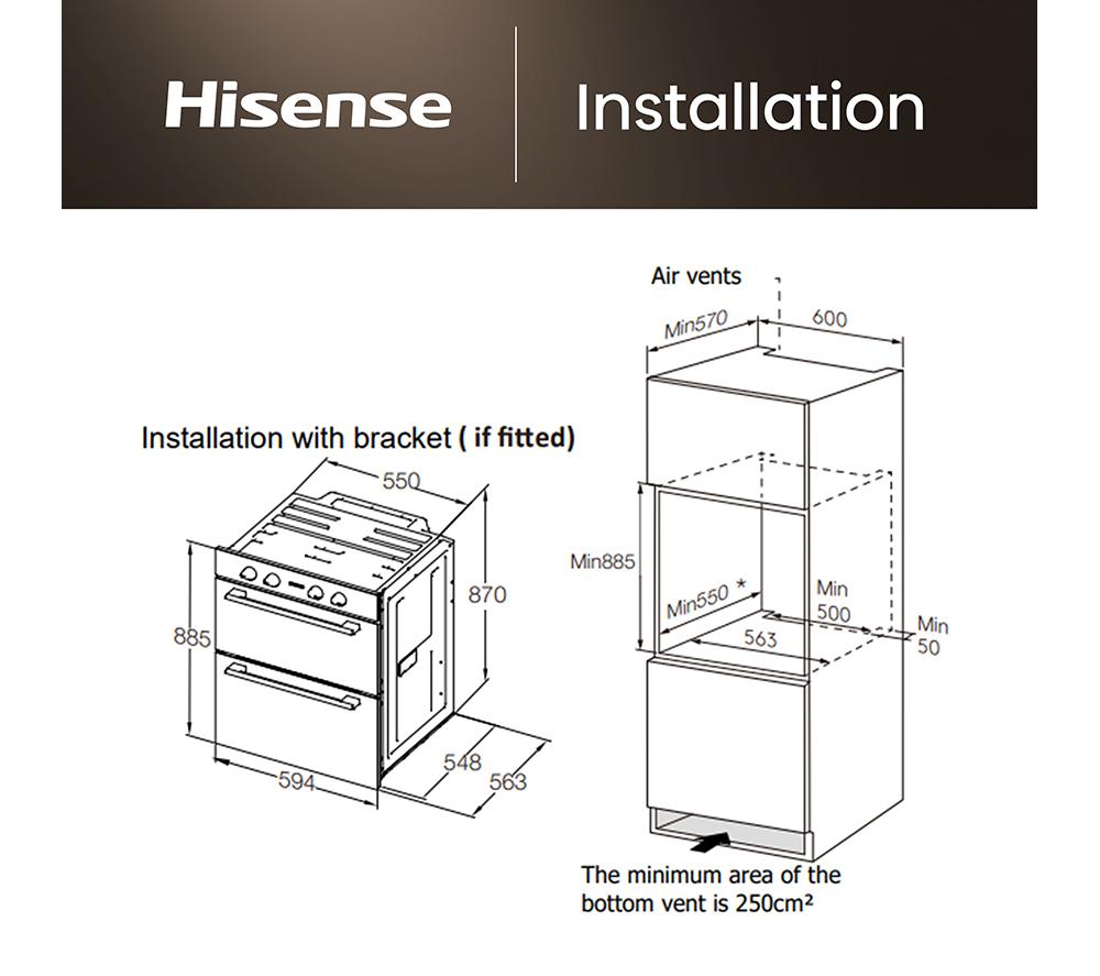 HISENSE Hi6 72/38L BID914221CDBG Electric Double Oven - Black image number 15 of 16