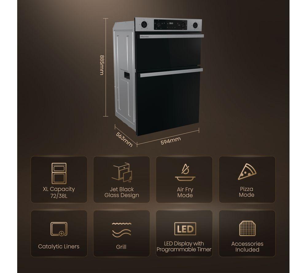 HISENSE Hi6 72/38L BID914221CX Electric Double Oven - Stainless Steel image number 2 of 15
