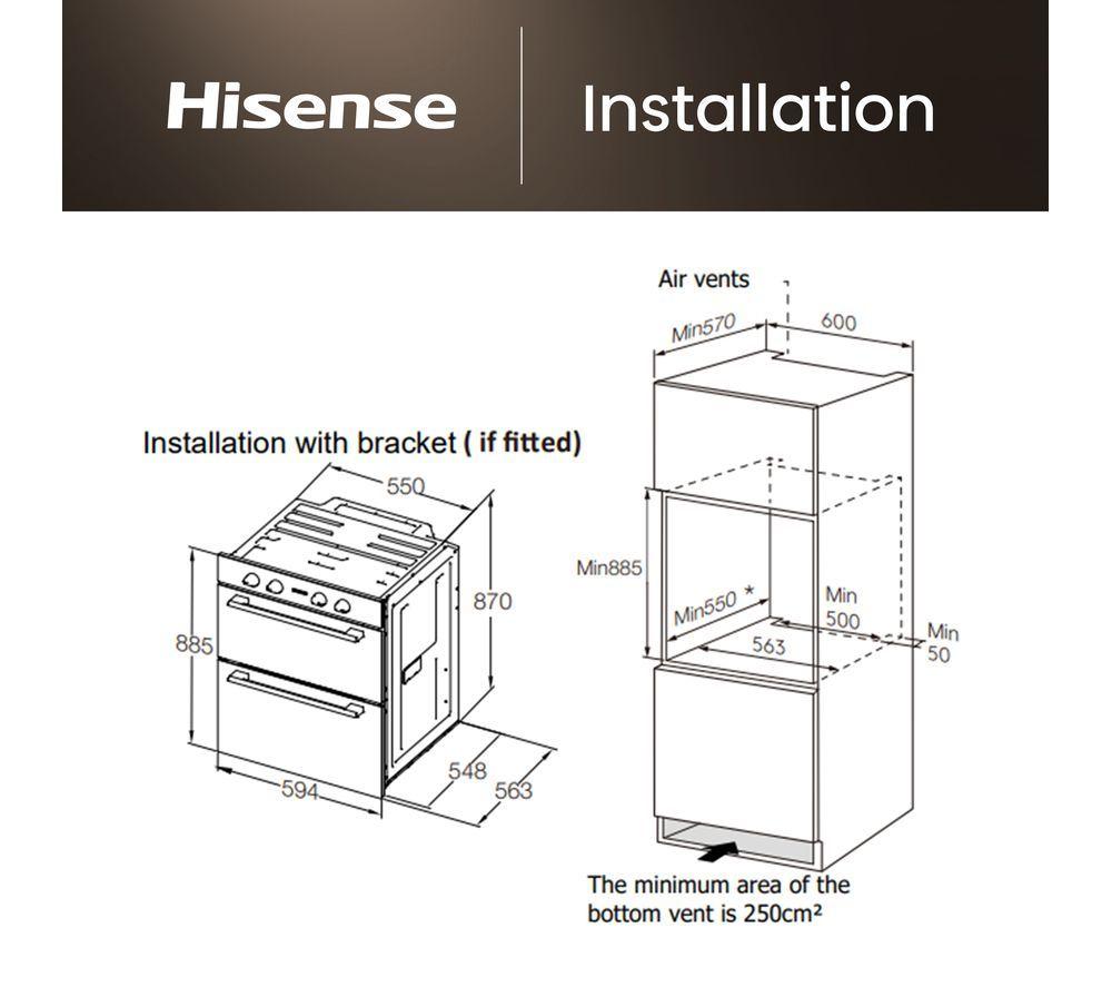 HISENSE Hi6 72/38L BID914221CX Electric Double Oven - Stainless Steel image number 14 of 15