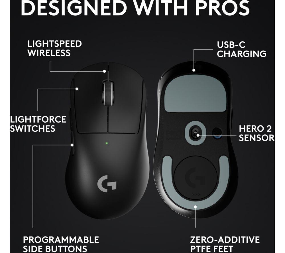 LOGITECH Pro X Superlight 2 Dex Wireless Optical Gaming Mouse - Black image number 13 of 34