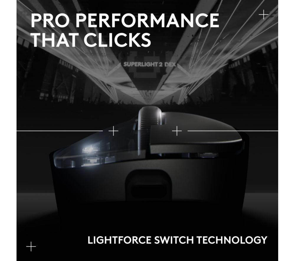 LOGITECH Pro X Superlight 2 Dex Wireless Optical Gaming Mouse - Black image number 27 of 34