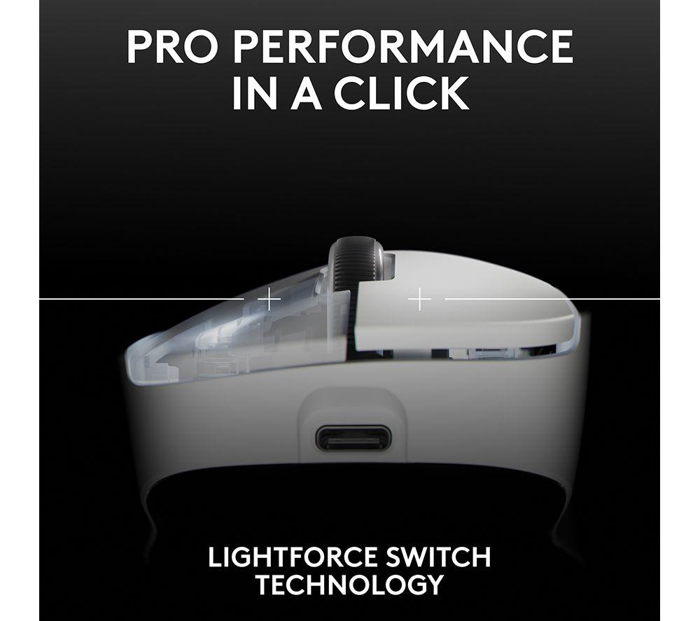 LOGITECH Pro X Superlight 2 Dex Wireless Optical Gaming Mouse - White image number 5 of 34