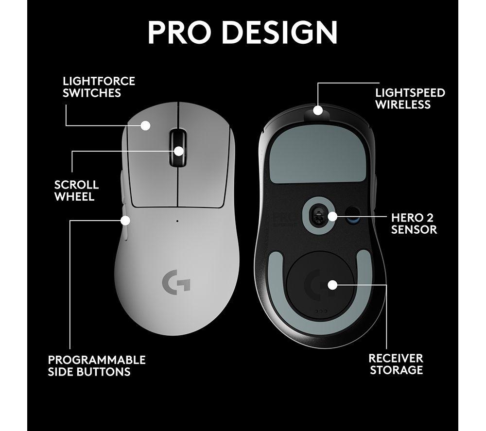 LOGITECH Pro X Superlight 2 Dex Wireless Optical Gaming Mouse - White image number 8 of 34