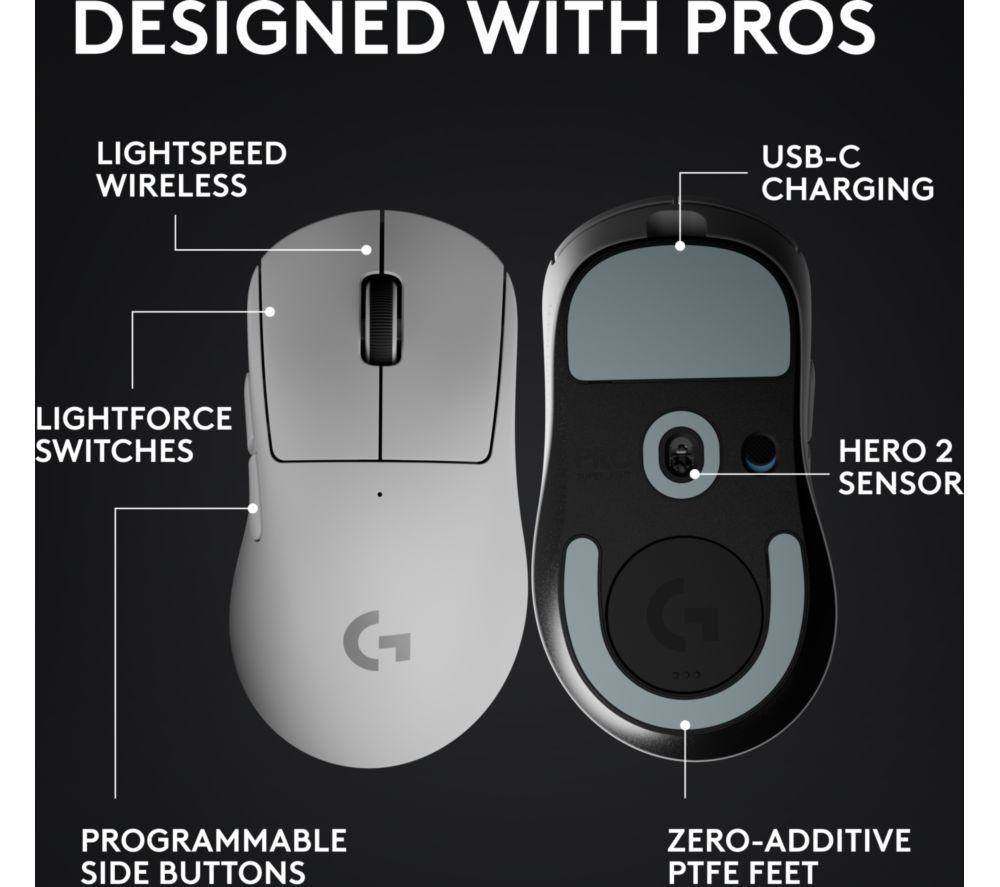 LOGITECH Pro X Superlight 2 Dex Wireless Optical Gaming Mouse - White image number 13 of 34