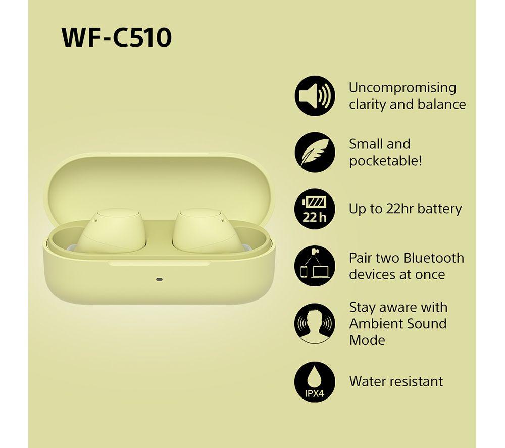 SONY WF-C510 Wireless Bluetooth Earbuds - Yellow image number 3 of 18