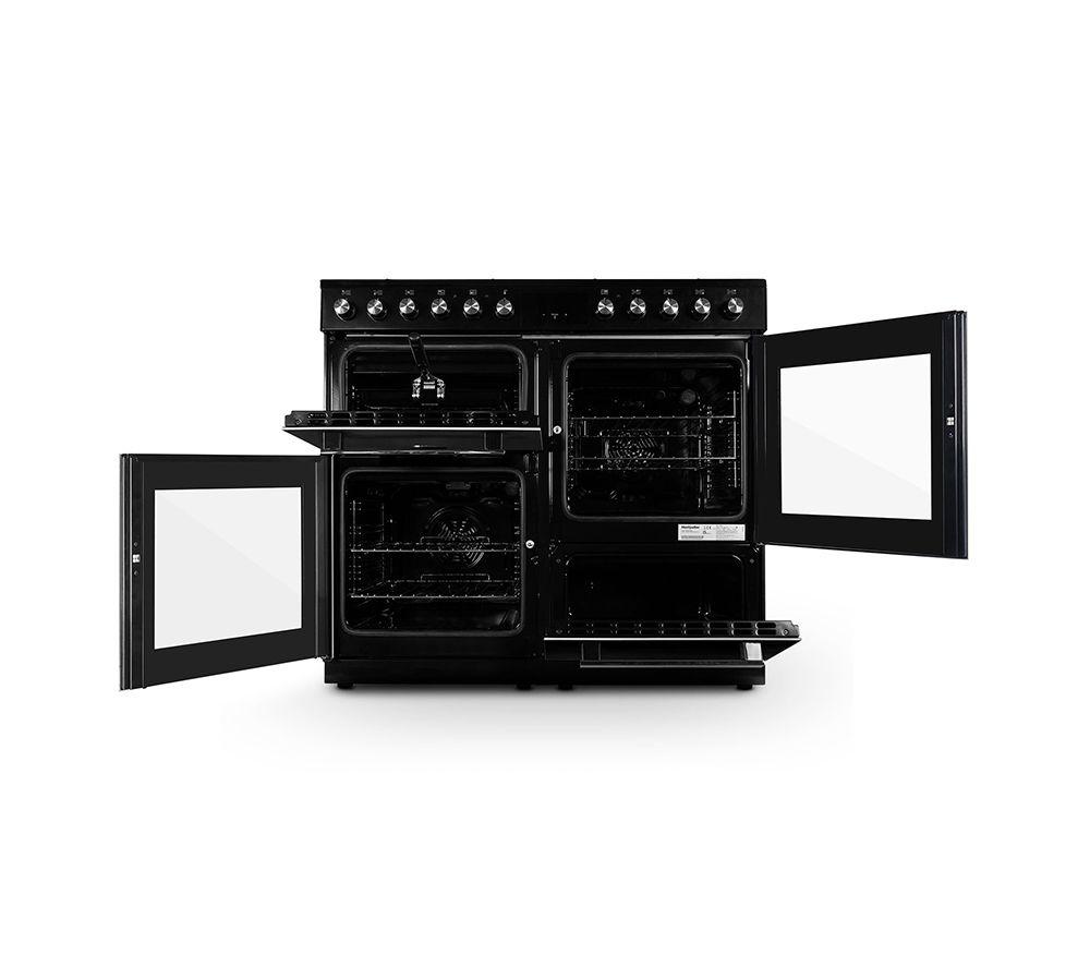 MONTPELLIER MDFRC100K 100 cm Dual Fuel Range Cooker - Black & Chrome image number 2 of 7
