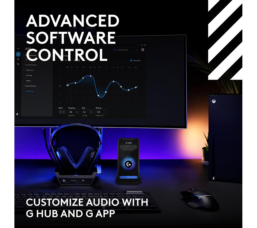 LOGITECH G Astro A50 LIGHTSPEED Wireless Gaming Headset & Base Station - Black image number 9 of 12