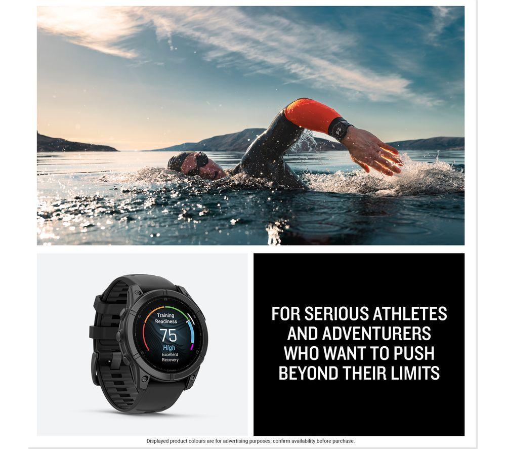 GARMIN fenix E AMOLED Smart Watch - Slate Grey Steel & Black, 47 mm image number 6 of 7