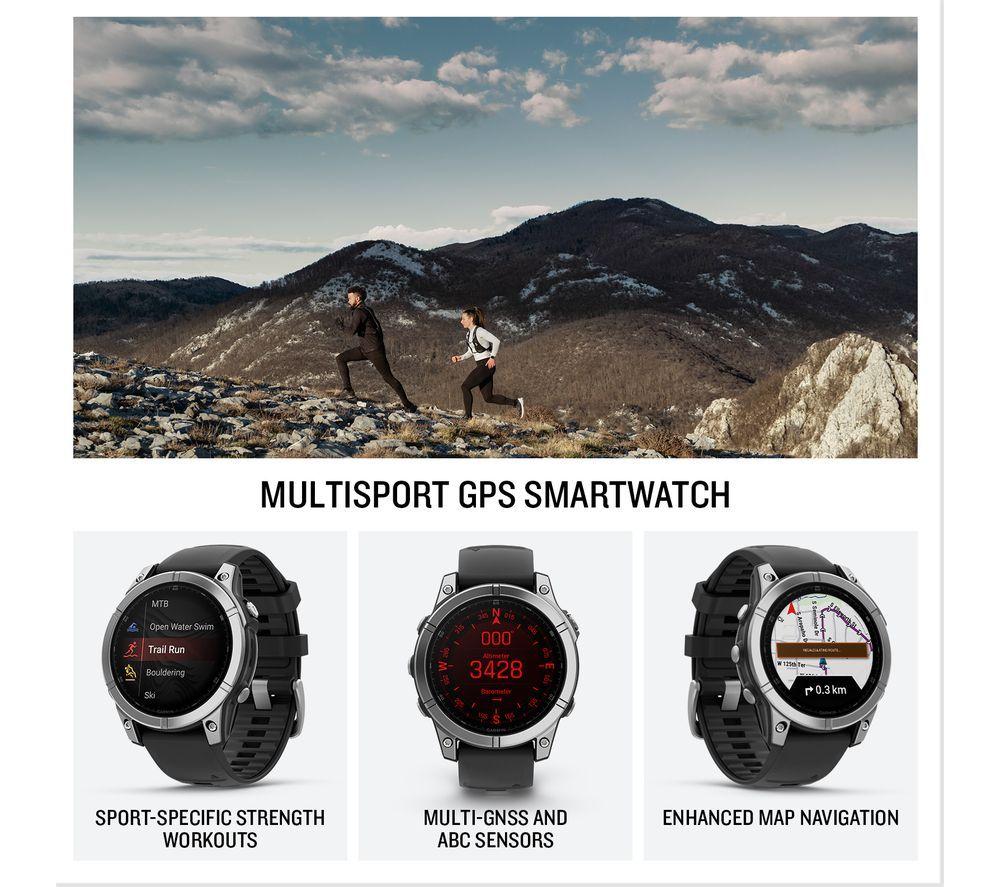 GARMIN fenix E AMOLED Smart Watch - Stainless Steel & Black, 47 mm image number 2 of 7