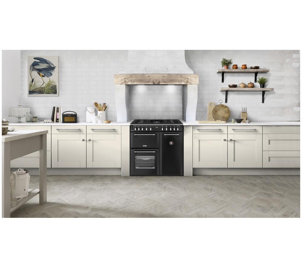 STOVES Richmond 90DF 90 cm Dual Fuel Range Cooker - Black & Chrome image number 2 of 22