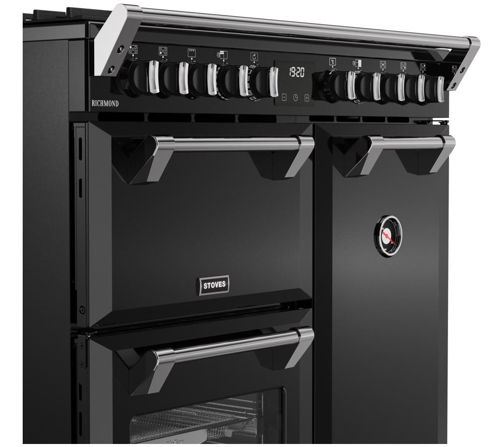 STOVES Richmond 90DF 90 cm Dual Fuel Range Cooker - Black & Chrome image number 6 of 22