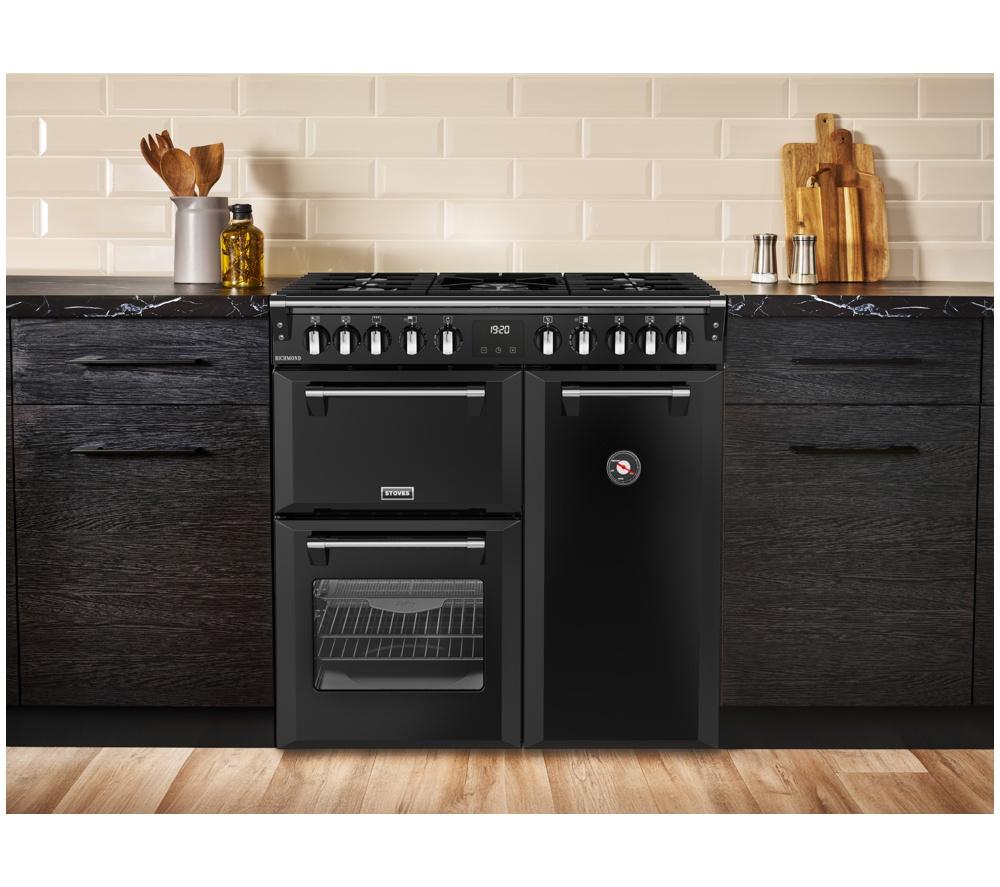 STOVES Richmond 90DF 90 cm Dual Fuel Range Cooker - Black & Chrome image number 11 of 22