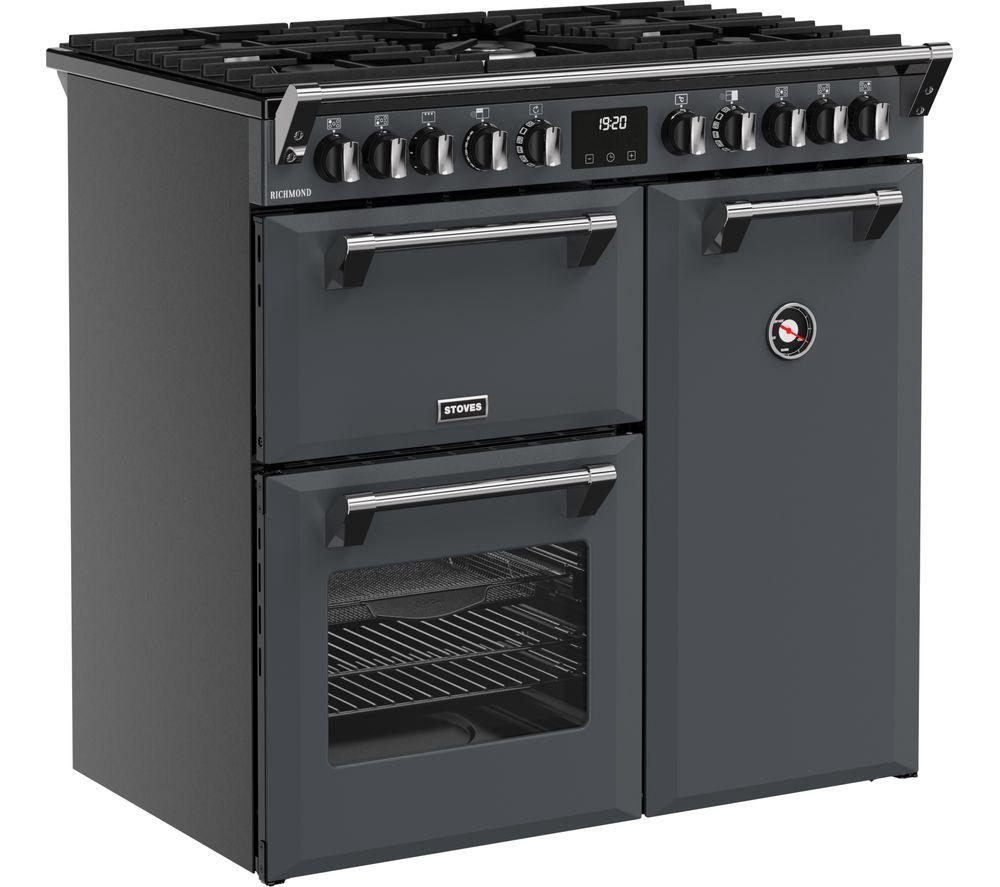 STOVES Richmond 90DF 90 cm Dual Fuel Range Cooker - Anthracite & Chrome image number 3 of 22