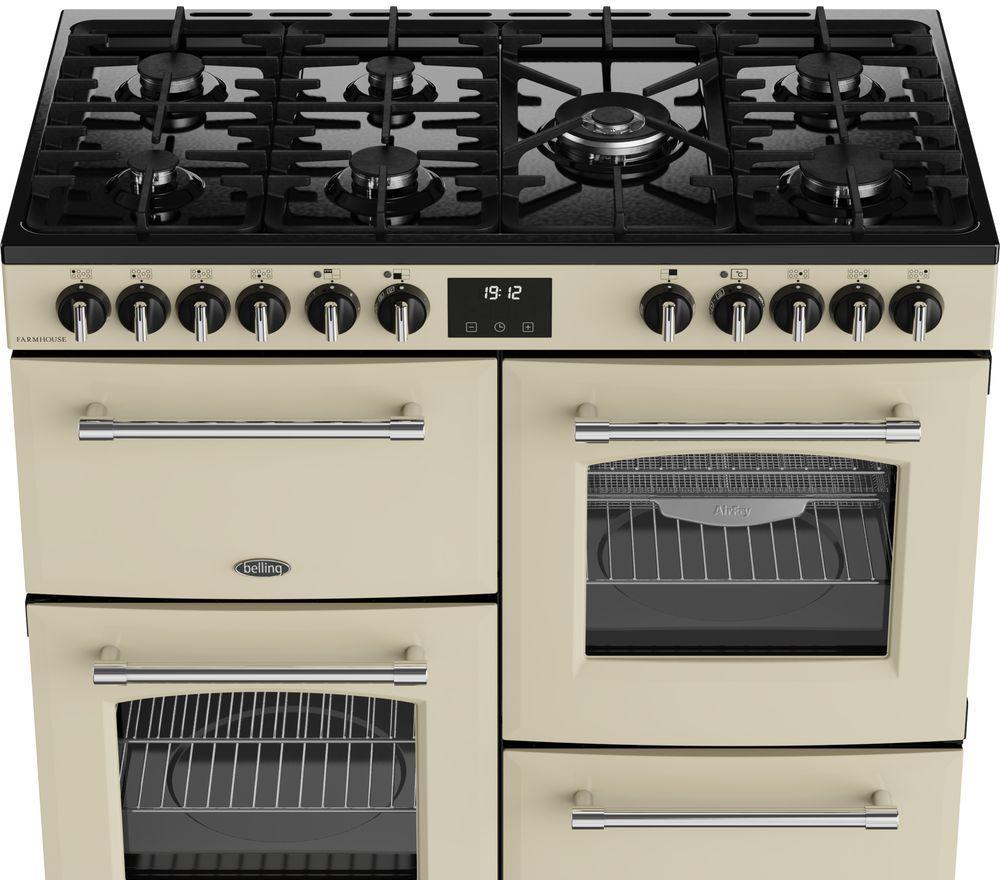 BELLING Farmhouse 100DF Dual Fuel Range Cooker - Cream & Chrome image number 7 of 21