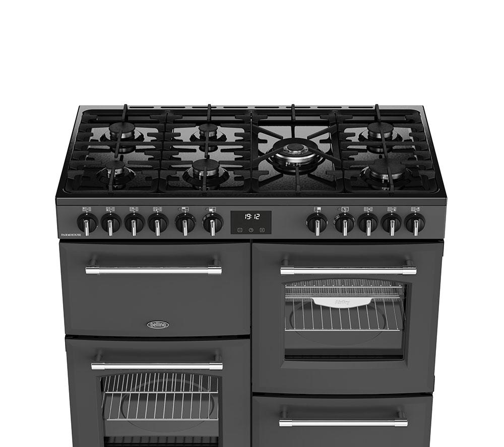 BELLING Farmhouse 100DF Dual Fuel Range Cooker - Anthracite & Chrome image number 7 of 21