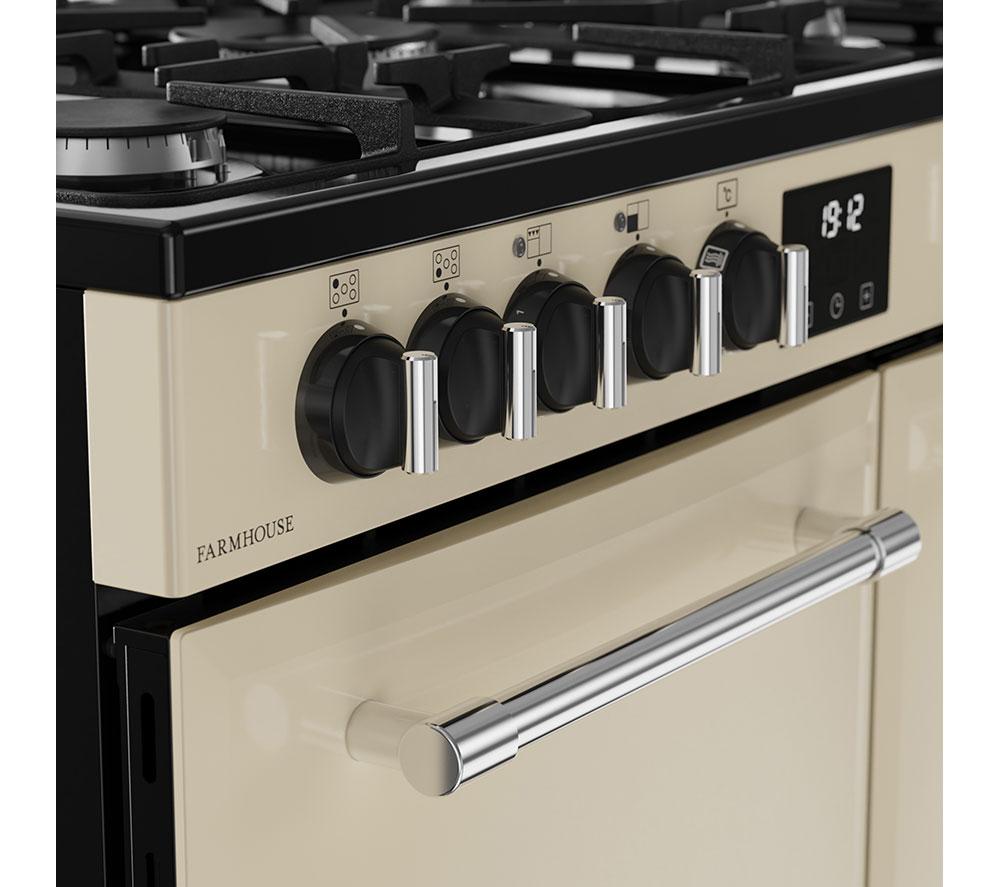 BELLING Farmhouse 90DF Dual Fuel Range Cooker - Cream & Chrome image number 5 of 20