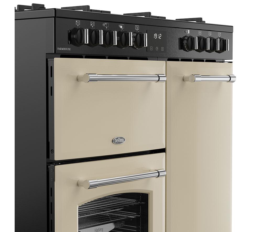 BELLING Farmhouse 90DF Dual Fuel Range Cooker - Cream & Chrome image number 6 of 20