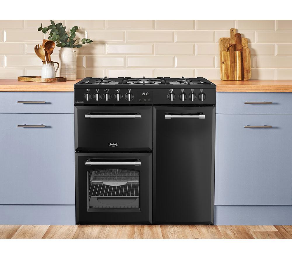 BELLING Farmhouse 90DF Dual Fuel Range Cooker - Cream & Chrome image number 10 of 20