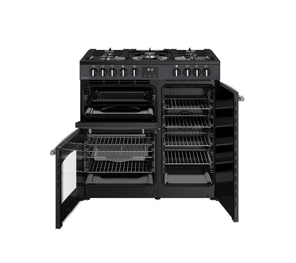 BELLING Farmhouse 90DF Dual Fuel Range Cooker - Anthracite & Chrome image number 8 of 20