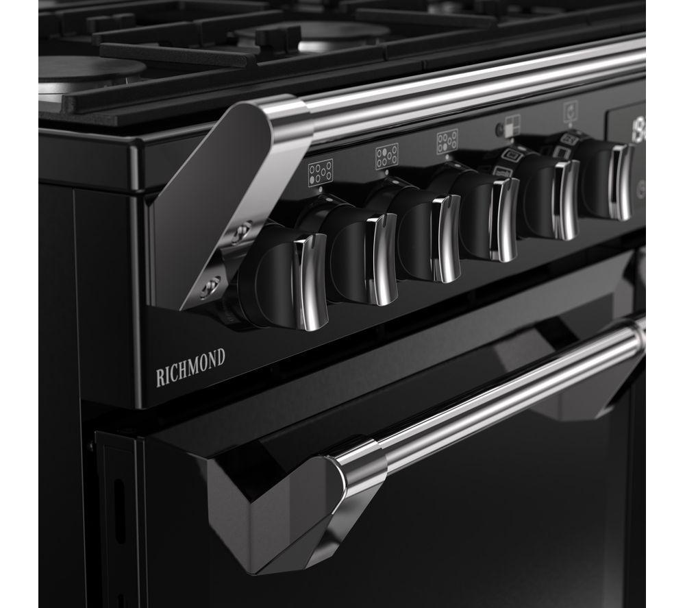 STOVES Richmond 100DF Dual Fuel Range Cooker - Black & Chrome image number 5 of 22