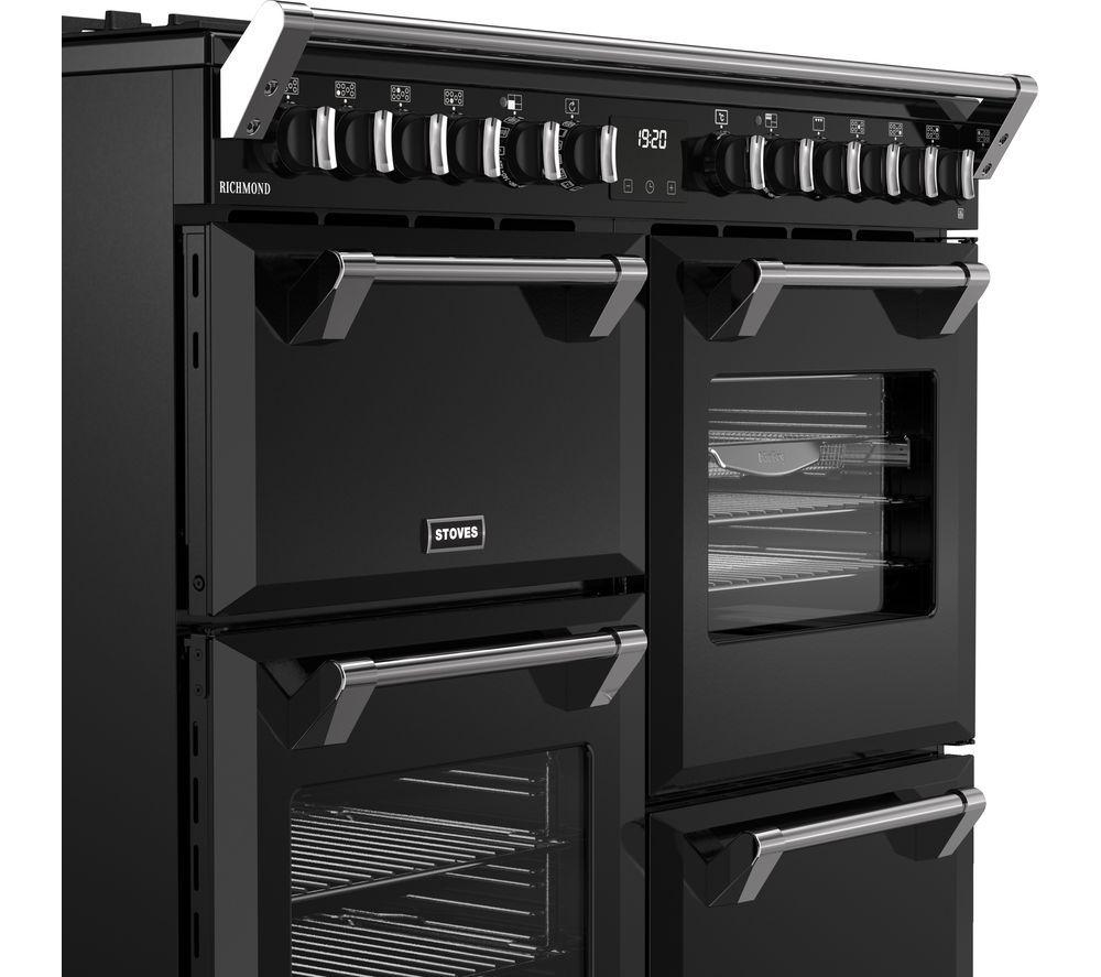 STOVES Richmond 100DF Dual Fuel Range Cooker - Black & Chrome image number 6 of 22