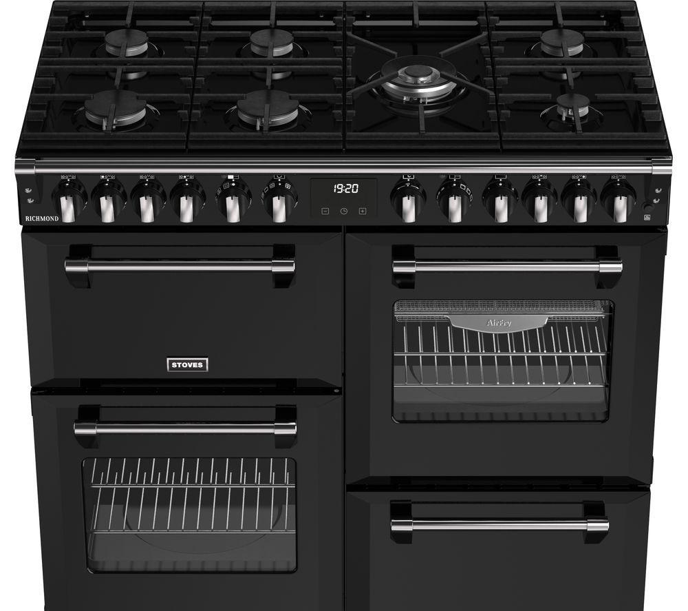 STOVES Richmond 100DF Dual Fuel Range Cooker - Black & Chrome image number 7 of 22