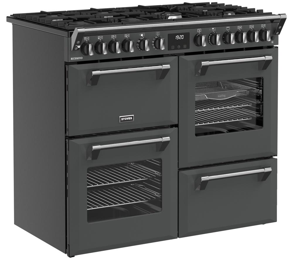 STOVES Richmond 100DF Dual Fuel Range Cooker - Anthracite & Chrome image number 3 of 22