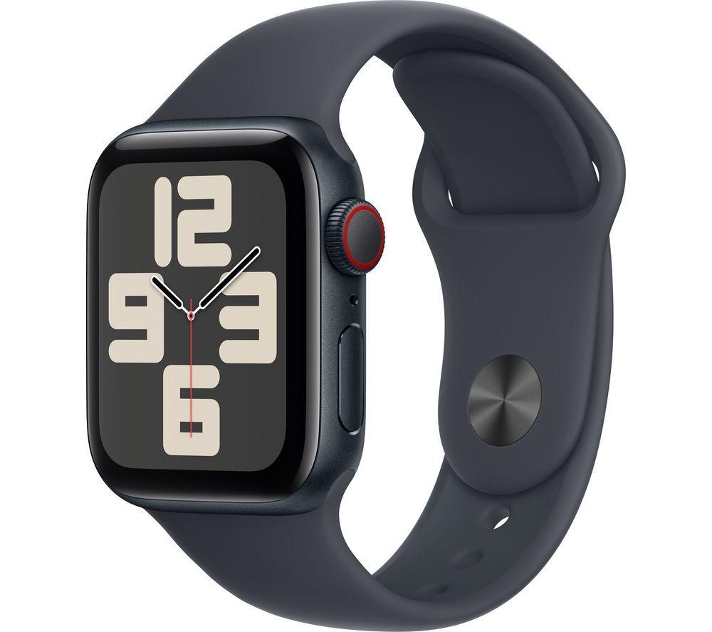 APPLE Watch SE - 40 mm Midnight Aluminium Case with Midnight Sports Band, M/L