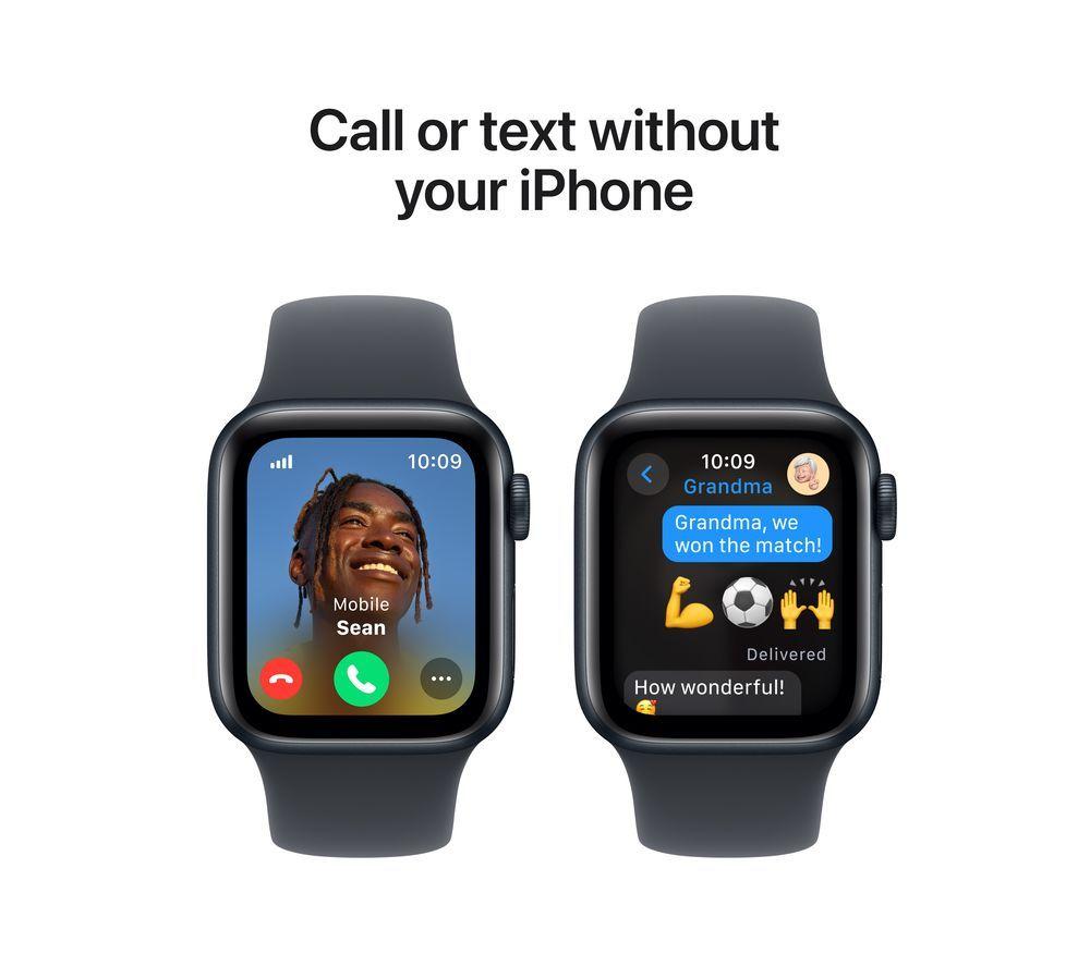 APPLE Watch SE - 40 mm Midnight Aluminium Case with Midnight Sports Band, M/L image number 4 of 8