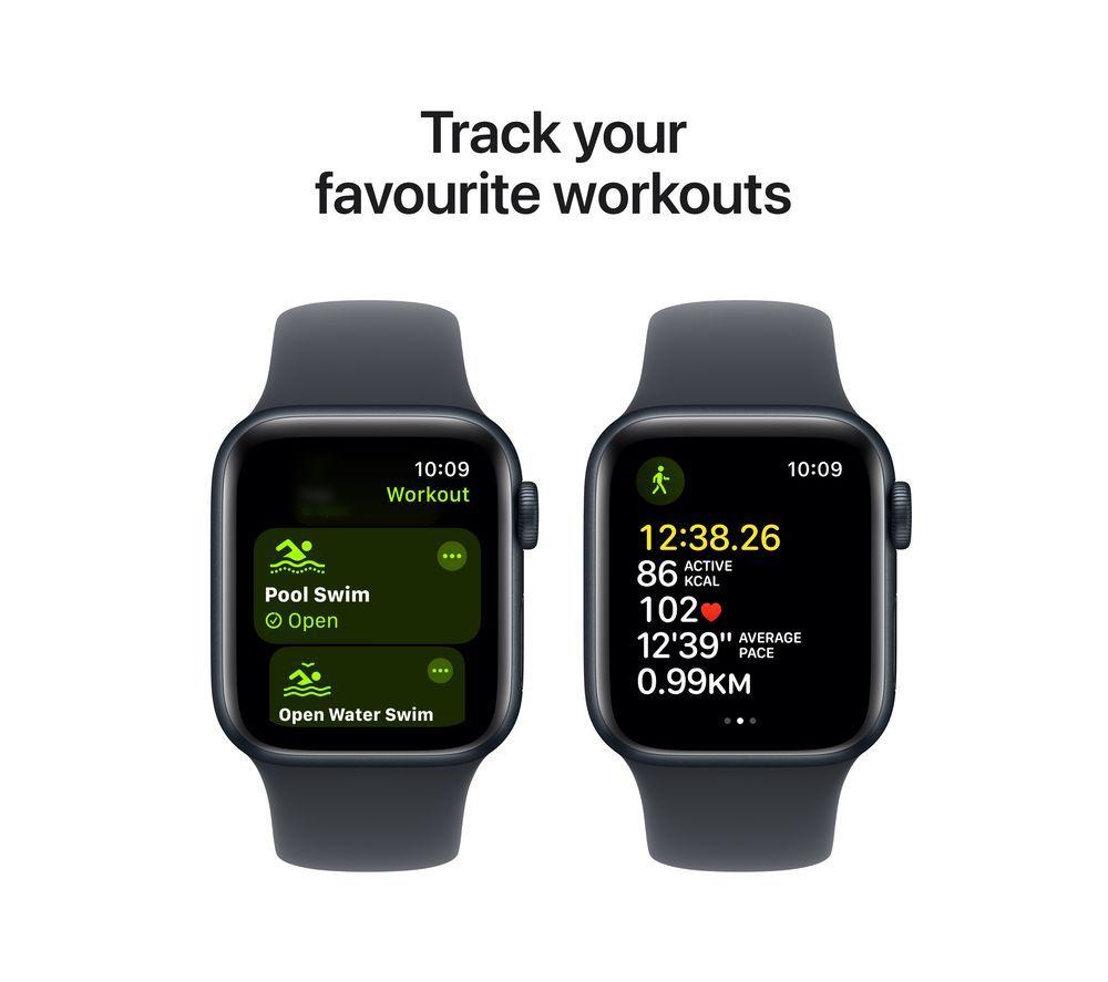 APPLE Watch SE - 40 mm Midnight Aluminium Case with Midnight Sports Band, M/L image number 6 of 8