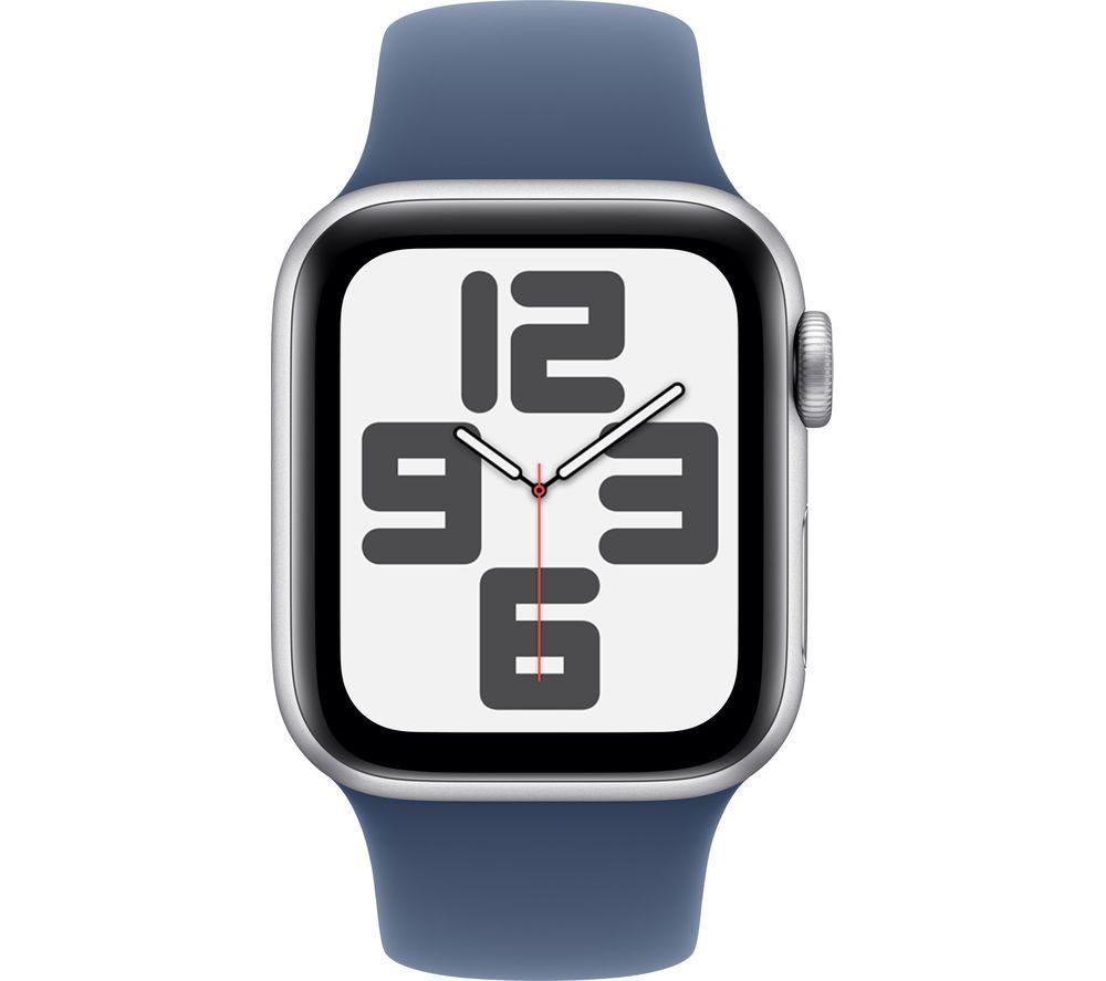 APPLE Watch SE - 40 mm Silver Aluminium Case with Denim Sport Band, M/L image number 2 of 8