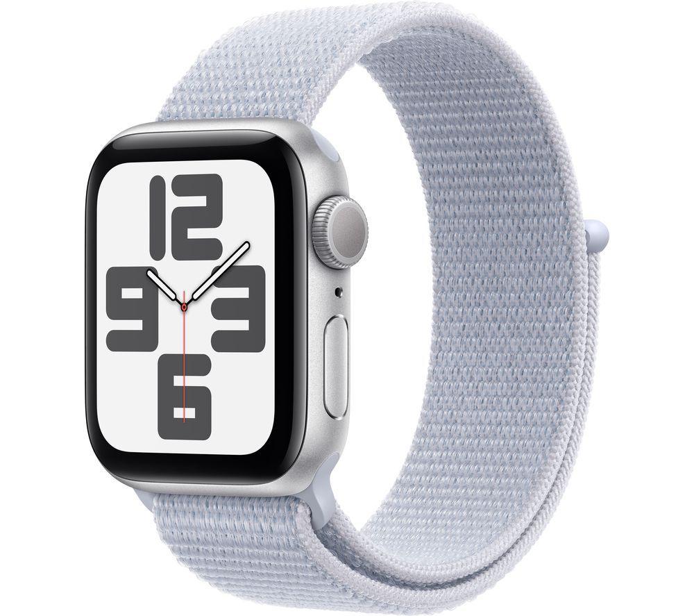 Buy APPLE Watch SE 40 mm Silver Aluminium Case with Blue Cloud Sport Loop Currys