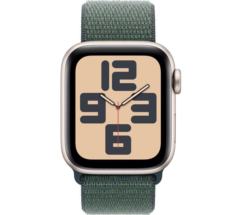 APPLE Watch SE - 40 mm Starlight Aluminium Case with Lake Green Sport Loop image number 2 of 8