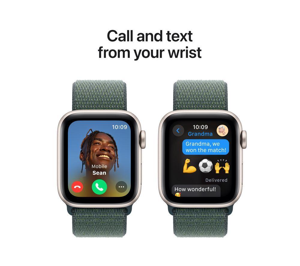 APPLE Watch SE - 40 mm Starlight Aluminium Case with Lake Green Sport Loop image number 4 of 8