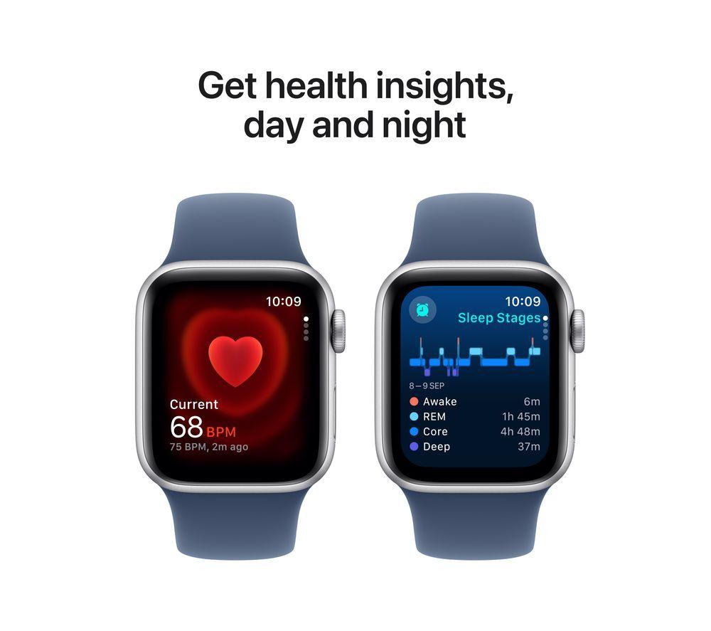 APPLE Watch SE - 40mm Silver Aluminium Case with Denim Sport Band - S/M image number 5 of 8