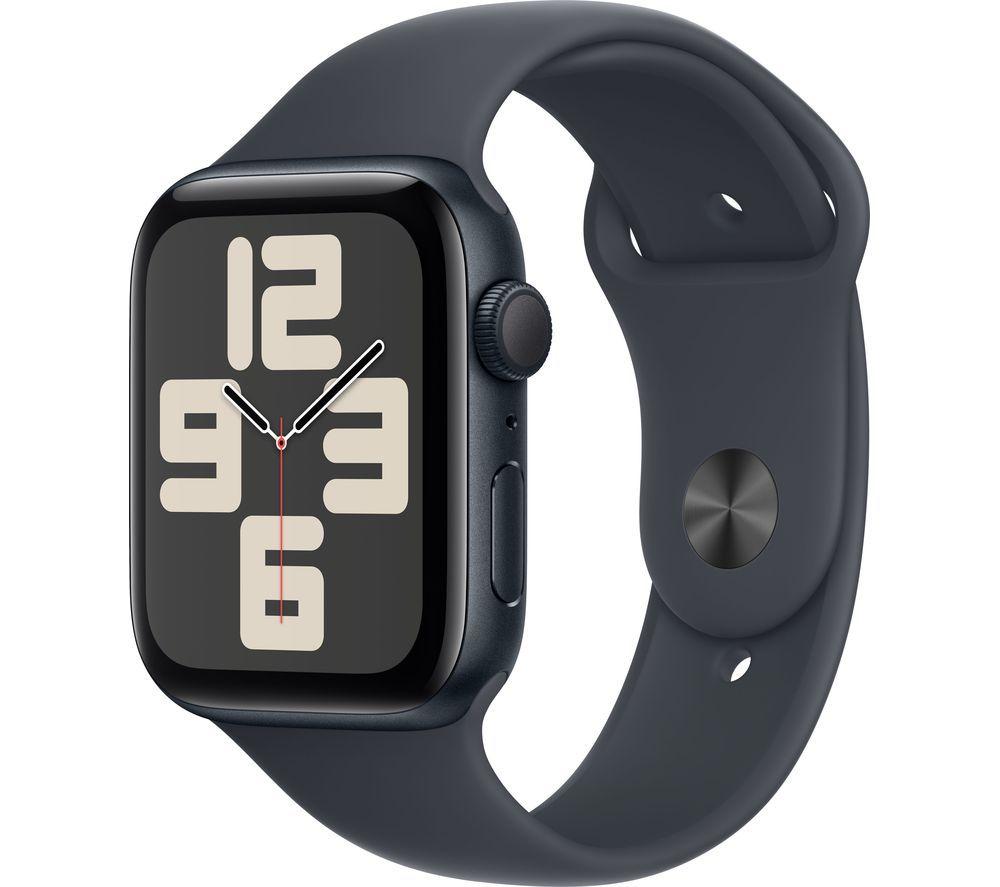 APPLE Watch SE - 44 mm Midnight Aluminium Case with Midnight Sport Band, S/M