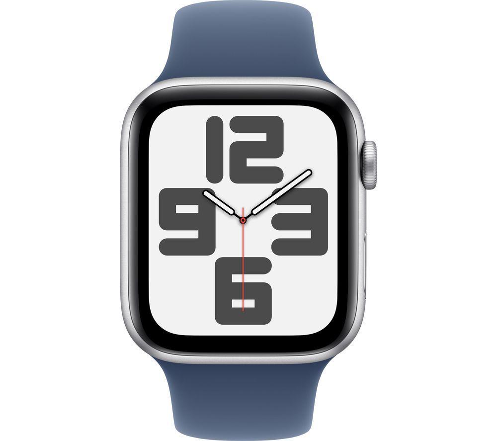 APPLE Watch SE - 44 mm Silver Aluminium Case with Denim Sport Band, S/M image number 2 of 8