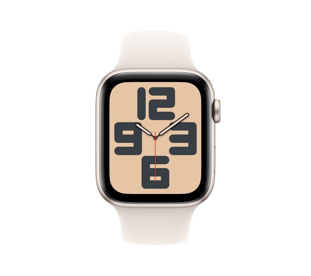 APPLE Watch SE - 44 mm Starlight Aluminium Case with Starlight Sports Band, S/M image number 2 of 8