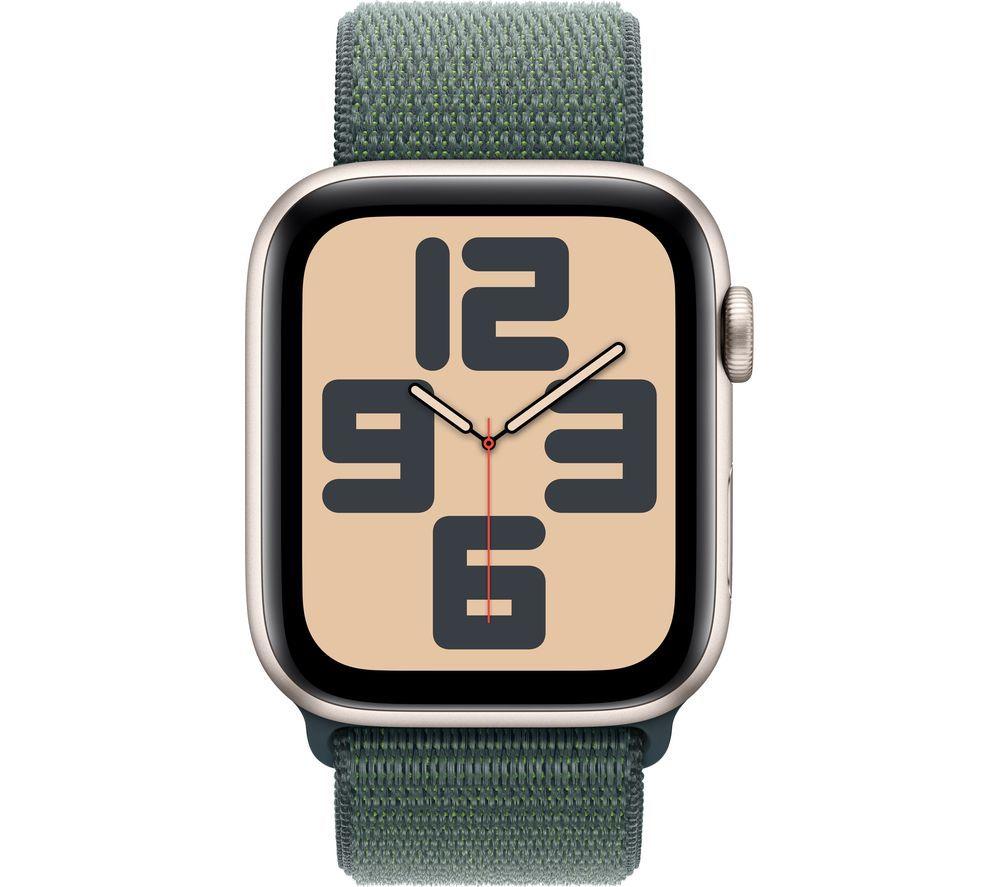 APPLE Watch SE - 44 mm Starlight Aluminium Case with Lake Green Sport Loop image number 2 of 8