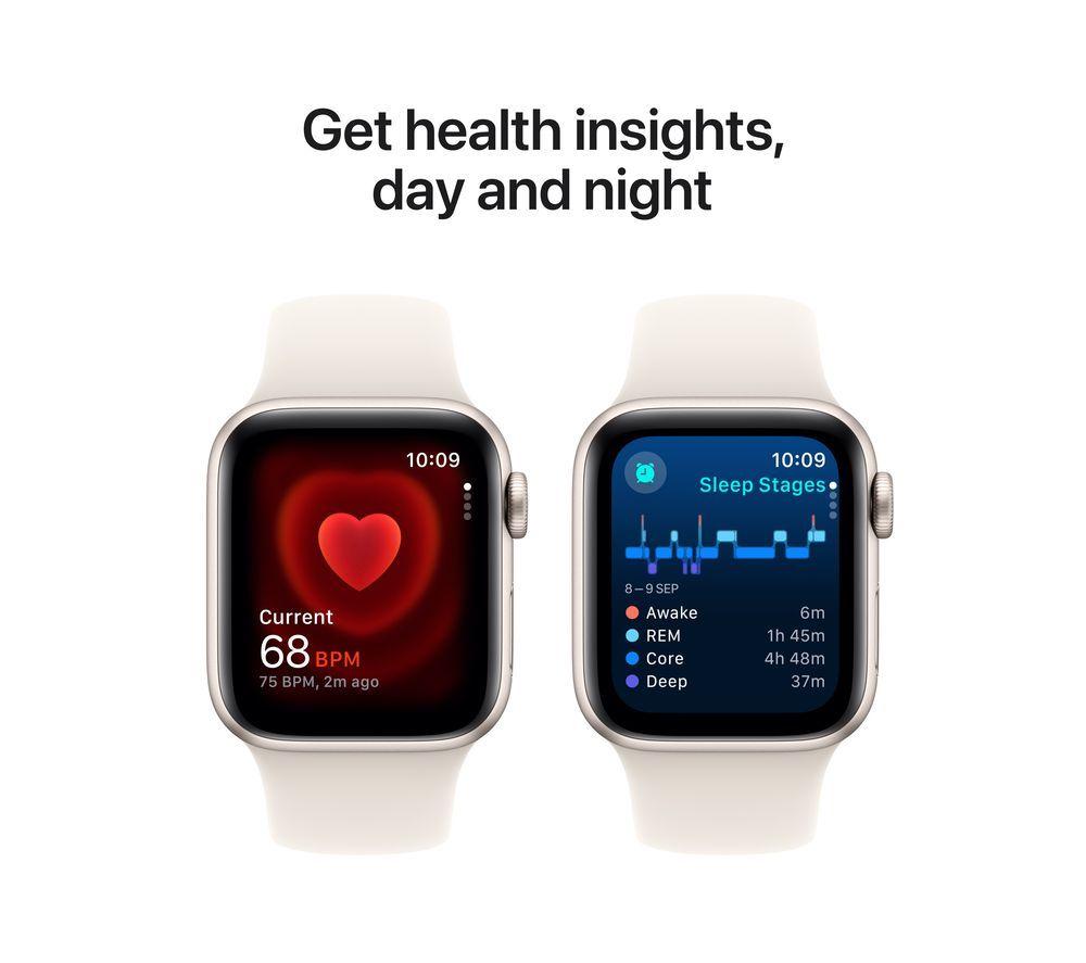 APPLE Watch SE Cellular - 40 mm Starlight Aluminium Case with Starlight Sport Band, S/M image number 5 of 8