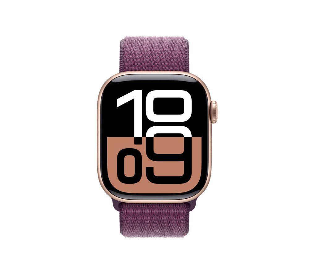 Buy APPLE Watch Series 10 42 mm Rose Gold Aluminium Case with Plum Sport Loop Currys