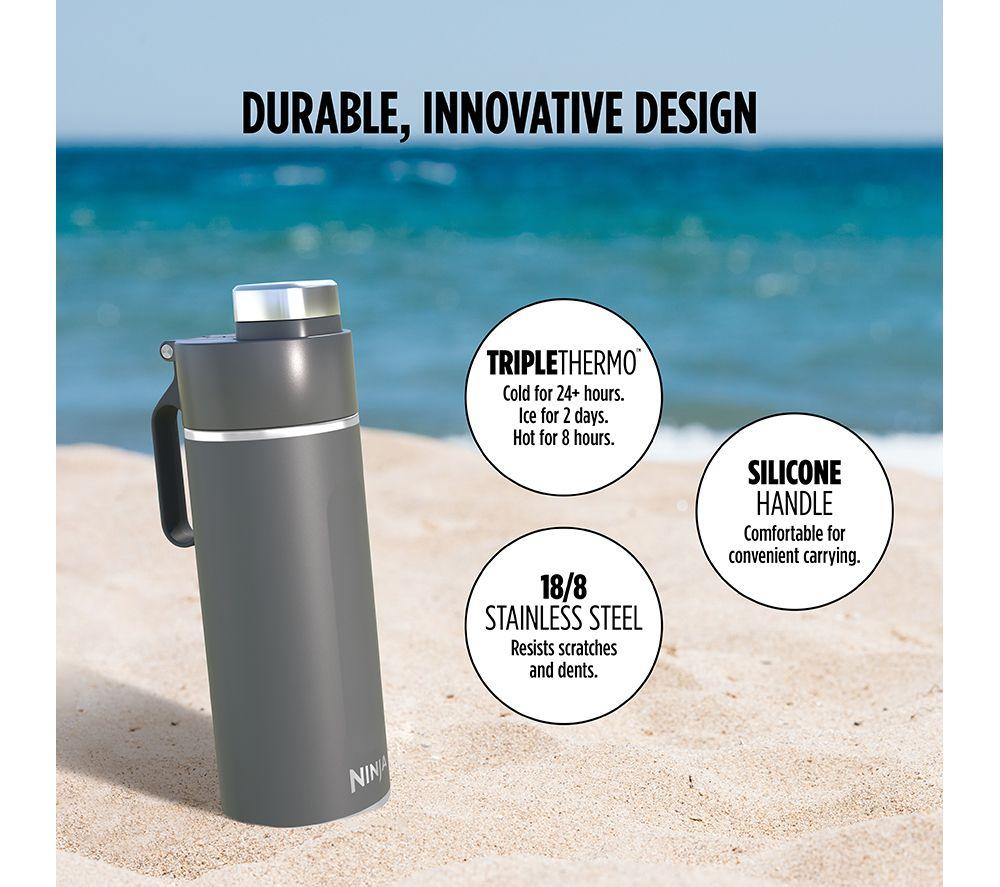 NINJA Thirsti Travel Water Bottle - Grey, 700 ml image number 3 of 9