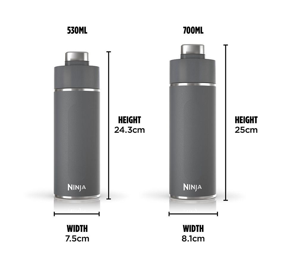 NINJA Thirsti Travel Water Bottle - Grey, 700 ml image number 5 of 9