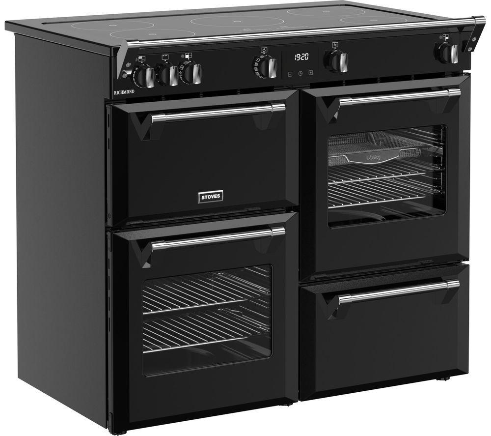 STOVES Richmond 100Ei Electric Induction Range Cooker - Black & Chrome image number 3 of 18