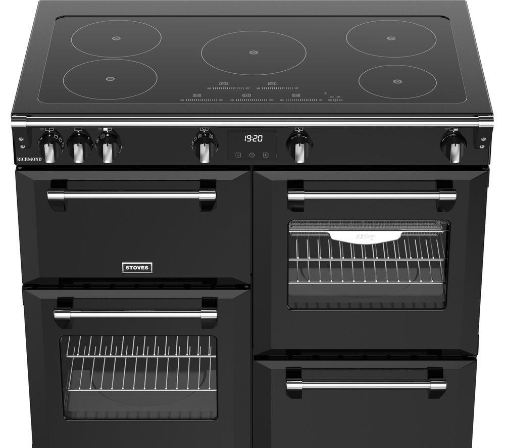 STOVES Richmond 100Ei Electric Induction Range Cooker - Black & Chrome image number 7 of 18
