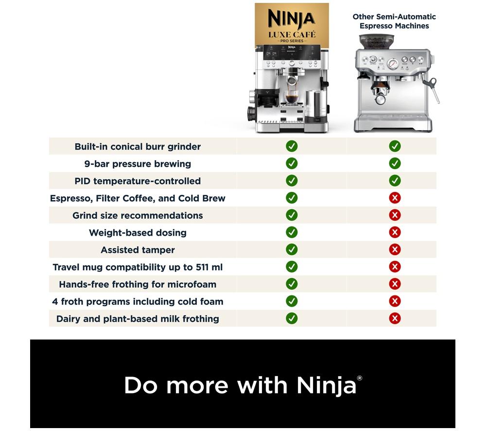 NINJA Luxe Cafe Premier Series ES601UK Bean to Cup Coffee Machine - Silver & Black image number 8 of 21